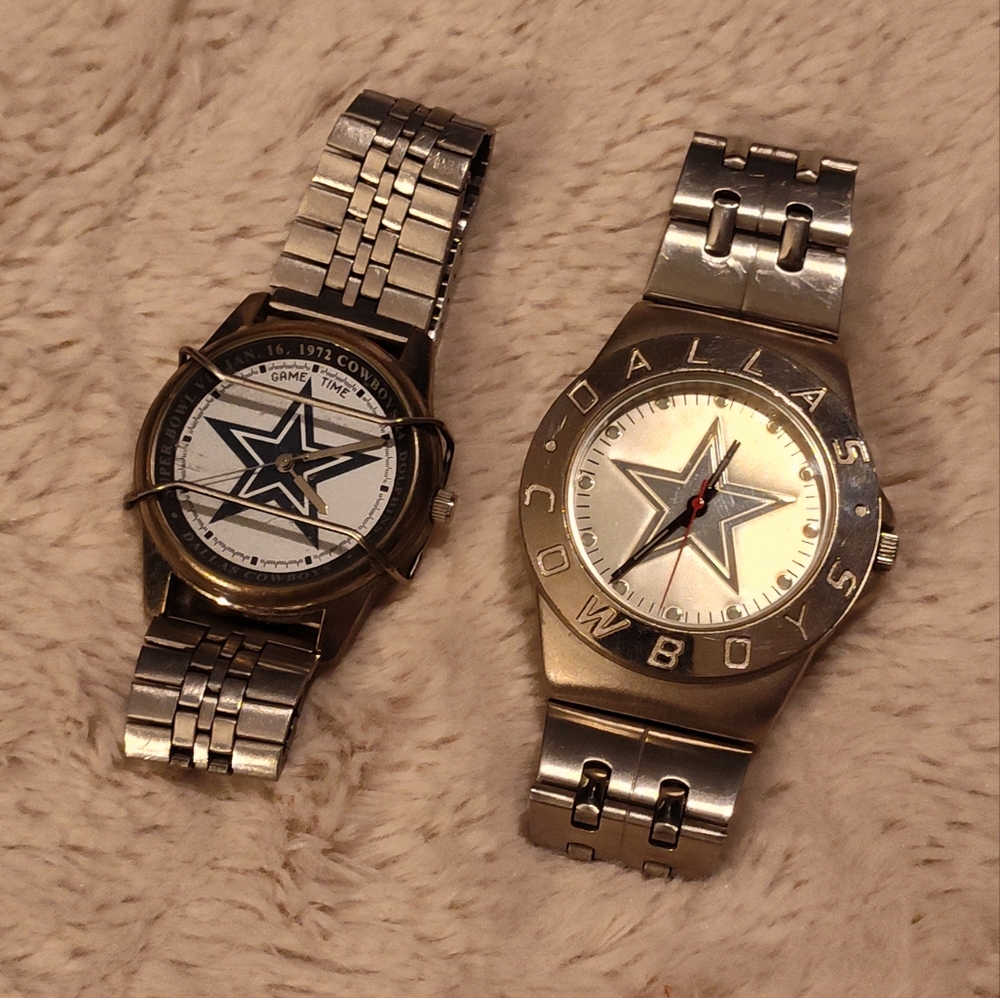2- Vintage NFL Cowboy Watches (Game Time Shop)